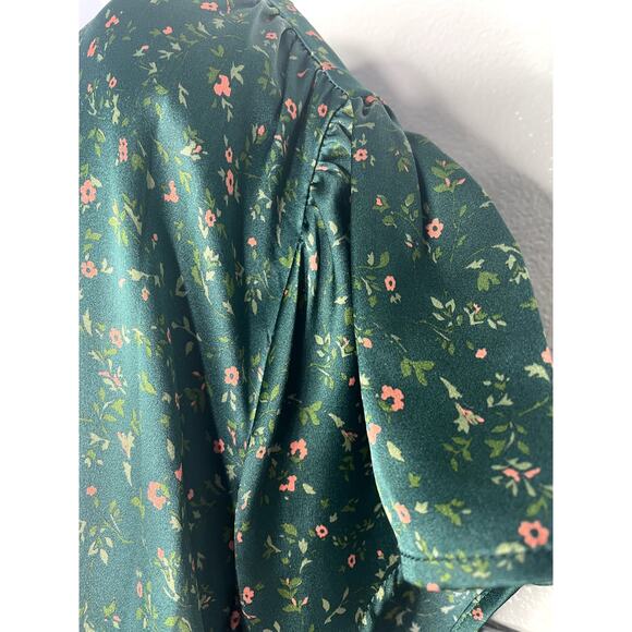 NWT Reformation Kaye Silk Dress Maxi Coriander Fairy Green Floral Sz 22 Babydoll - Picture 5 of 16